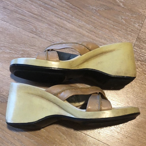 Vintage Y2K platform sandals slip on heels rose 7 - Picture 5 of 13